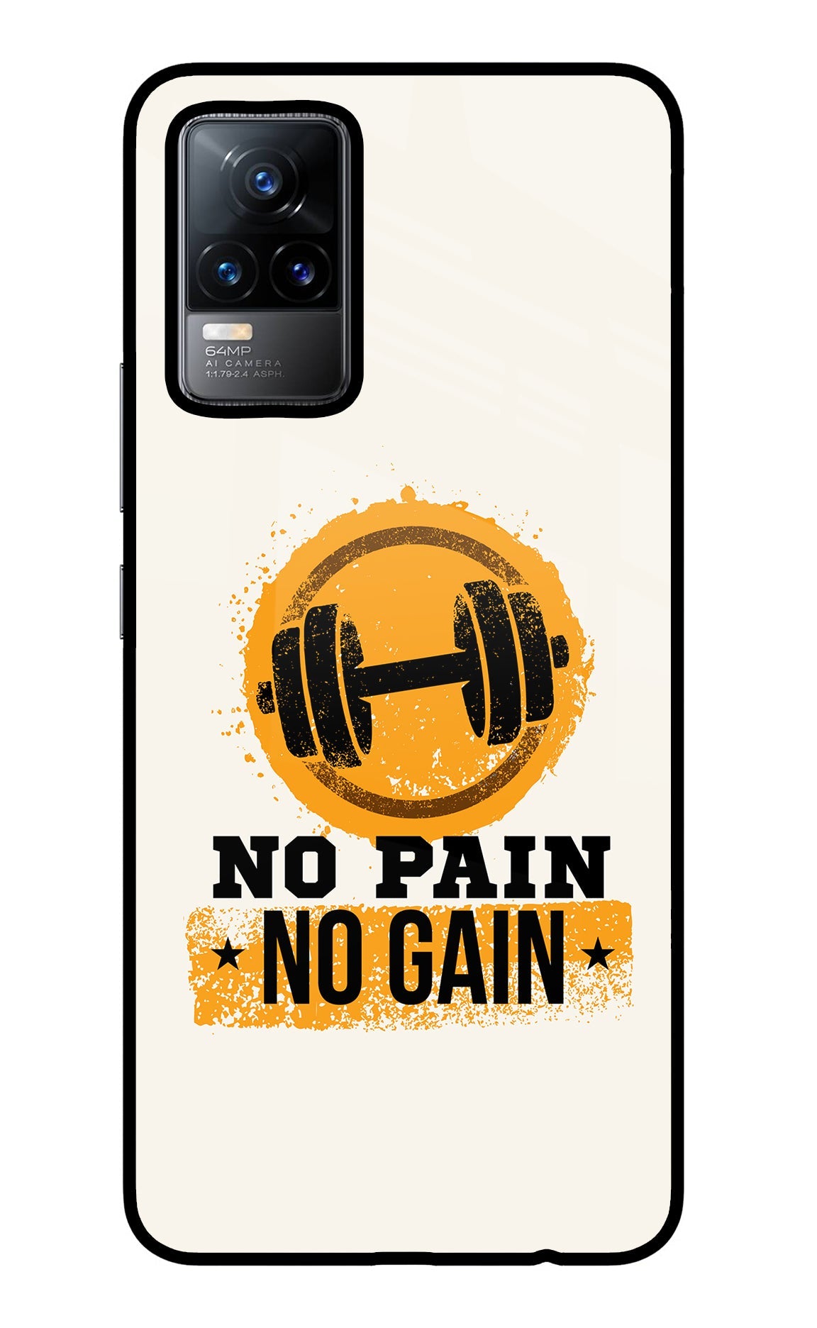 No Pain No Gain Vivo Y73/V21E 4G Glass Case