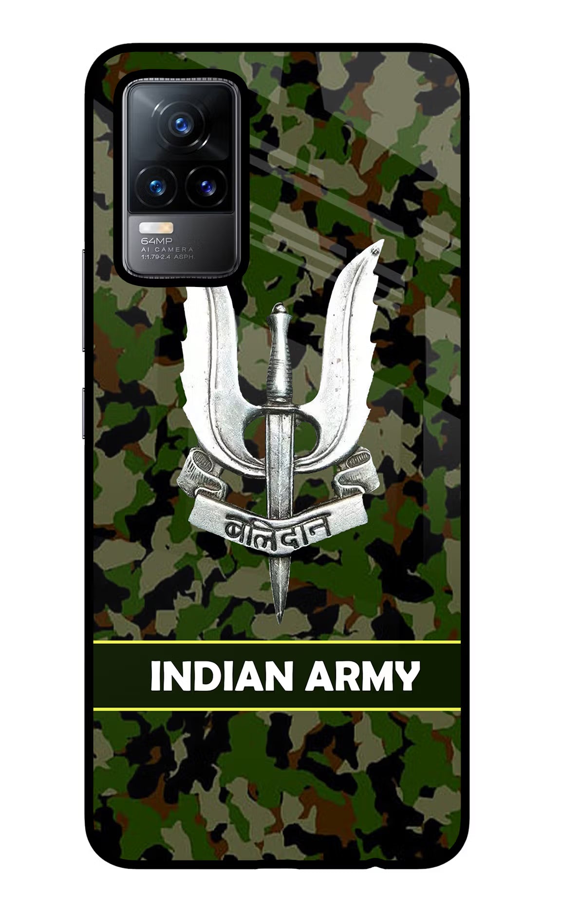 Balidan Indian Logo Vivo Y73/V21E 4G Glass Case Back Cover by Casekaro