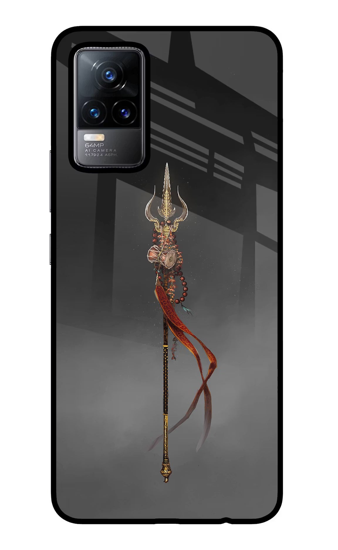 Shiv Trishul Vivo Y73/V21E 4G Glass Case Back Cover by Casekaro