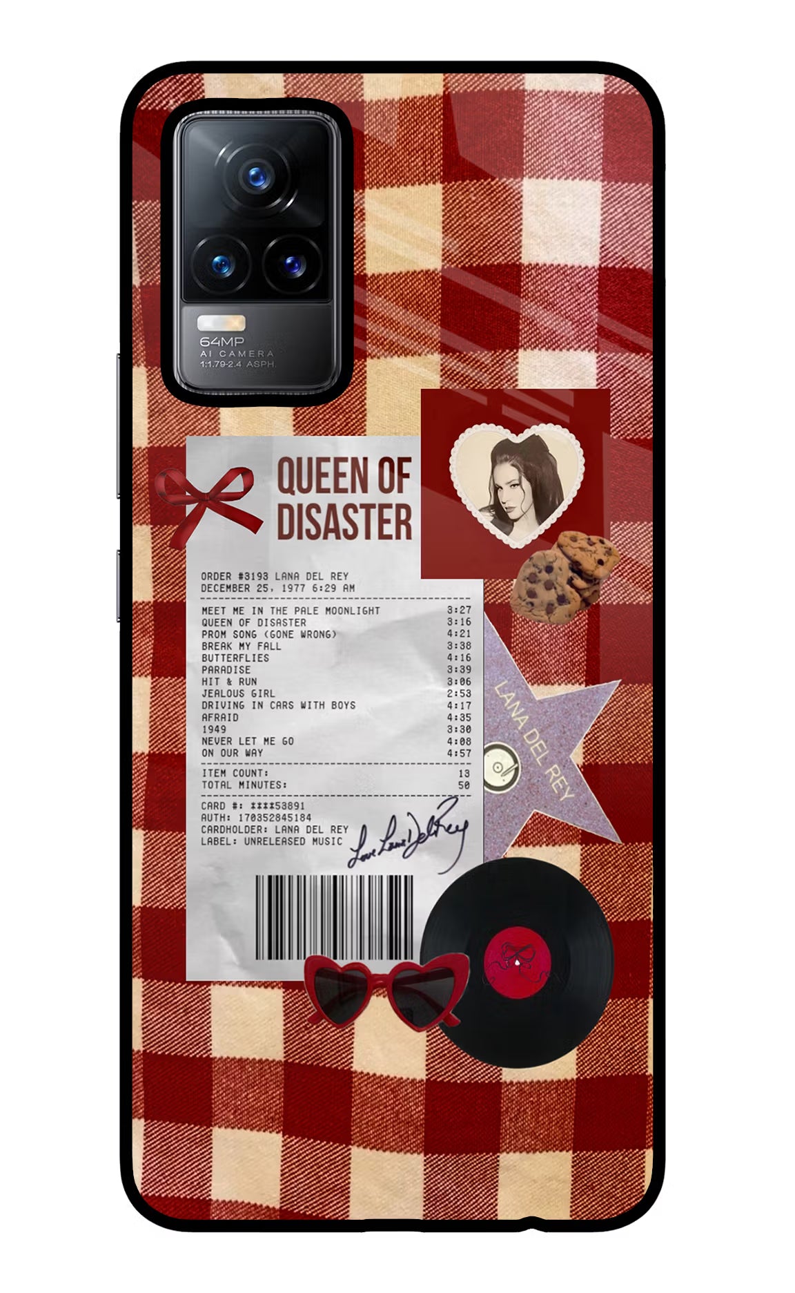 Queen of Disaster Vivo Y73/V21E 4G Glass Case Back Cover by Casekaro