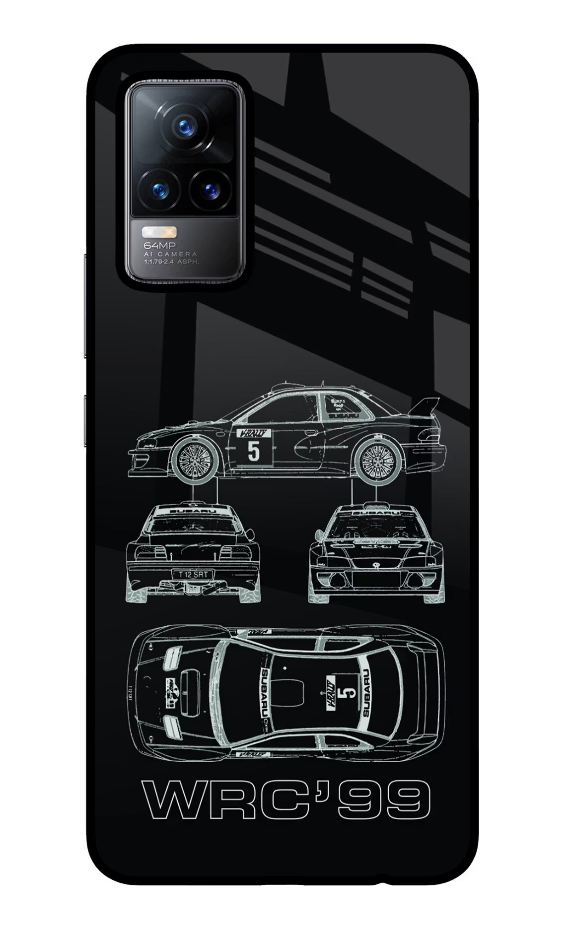 WRC'99 Vivo Y73/V21E 4G Glass Case Back Cover by Casekaro
