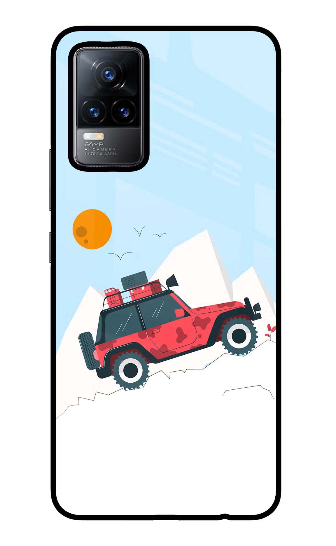 Mountain Trail Beast Vivo Y73/V21E 4G Glass Case Back Cover by Casekaro