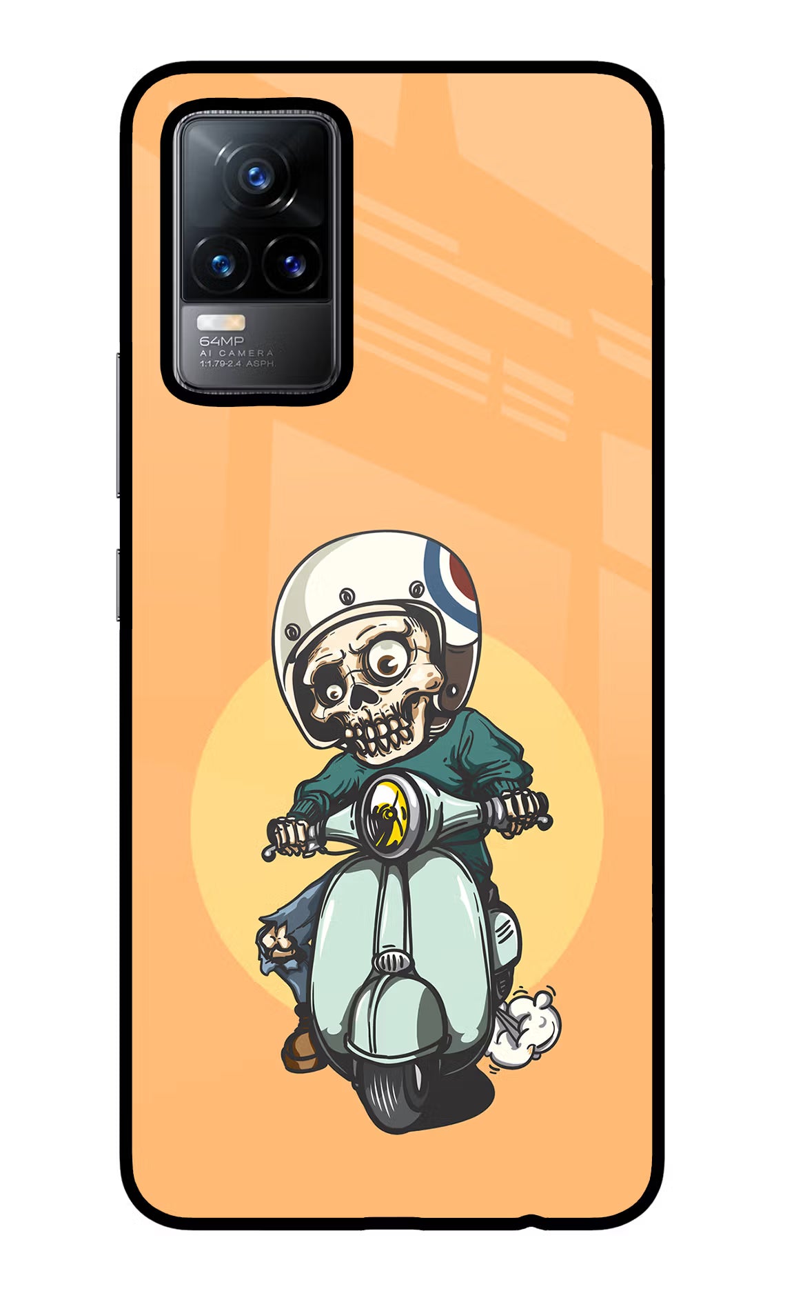 Undead Biker Vivo Y73/V21E 4G Glass Case Back Cover by Casekaro