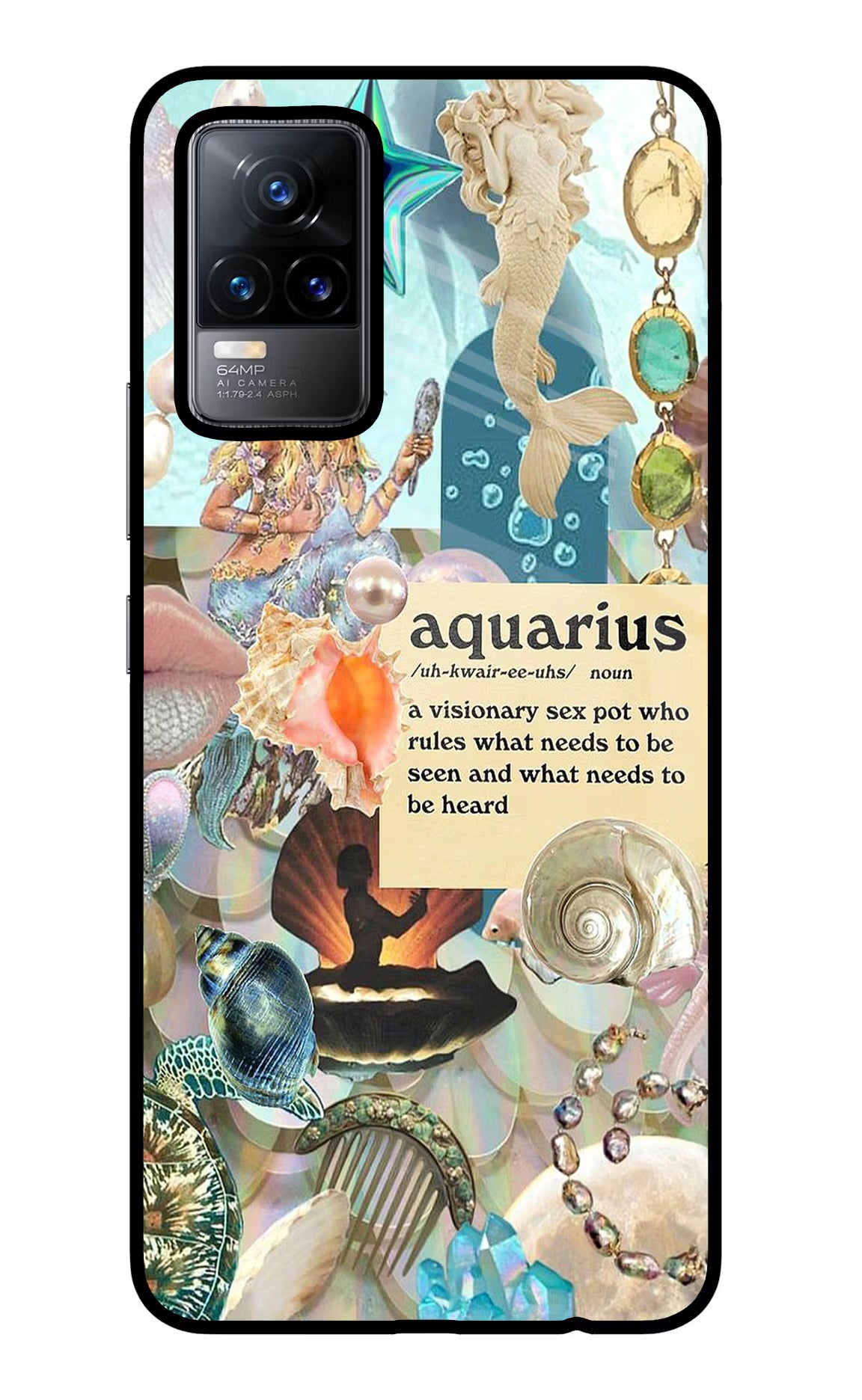 Aquarius Zodiac Vivo Y73/V21E 4G Glass Case Back Cover by Casekaro