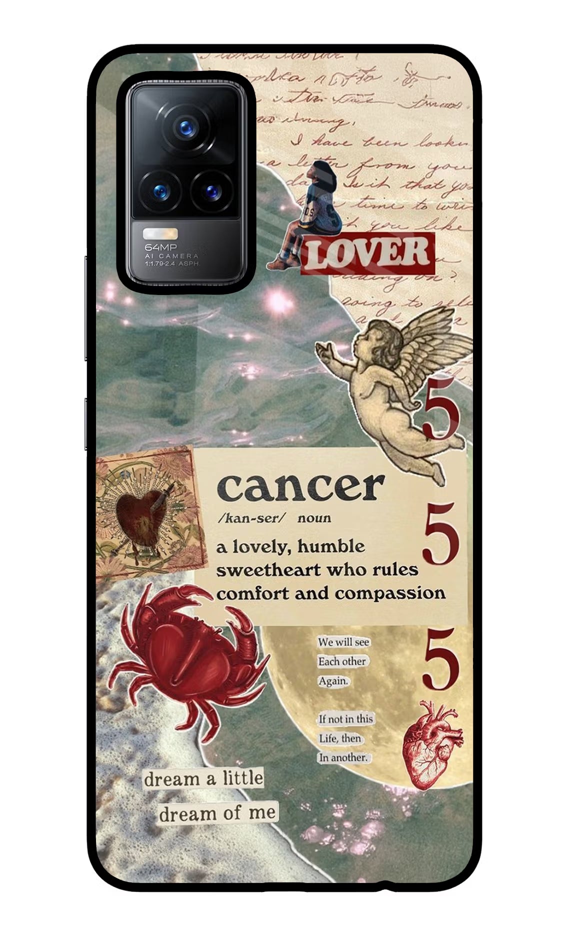 Cancer Zodiac Vivo Y73/V21E 4G Glass Case