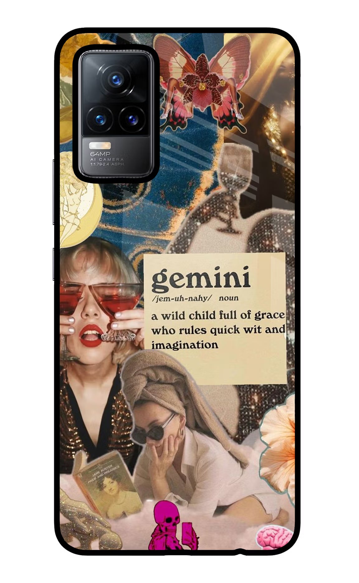 Gemini Zodiac Vivo Y73/V21E 4G Glass Case Back Cover by Casekaro