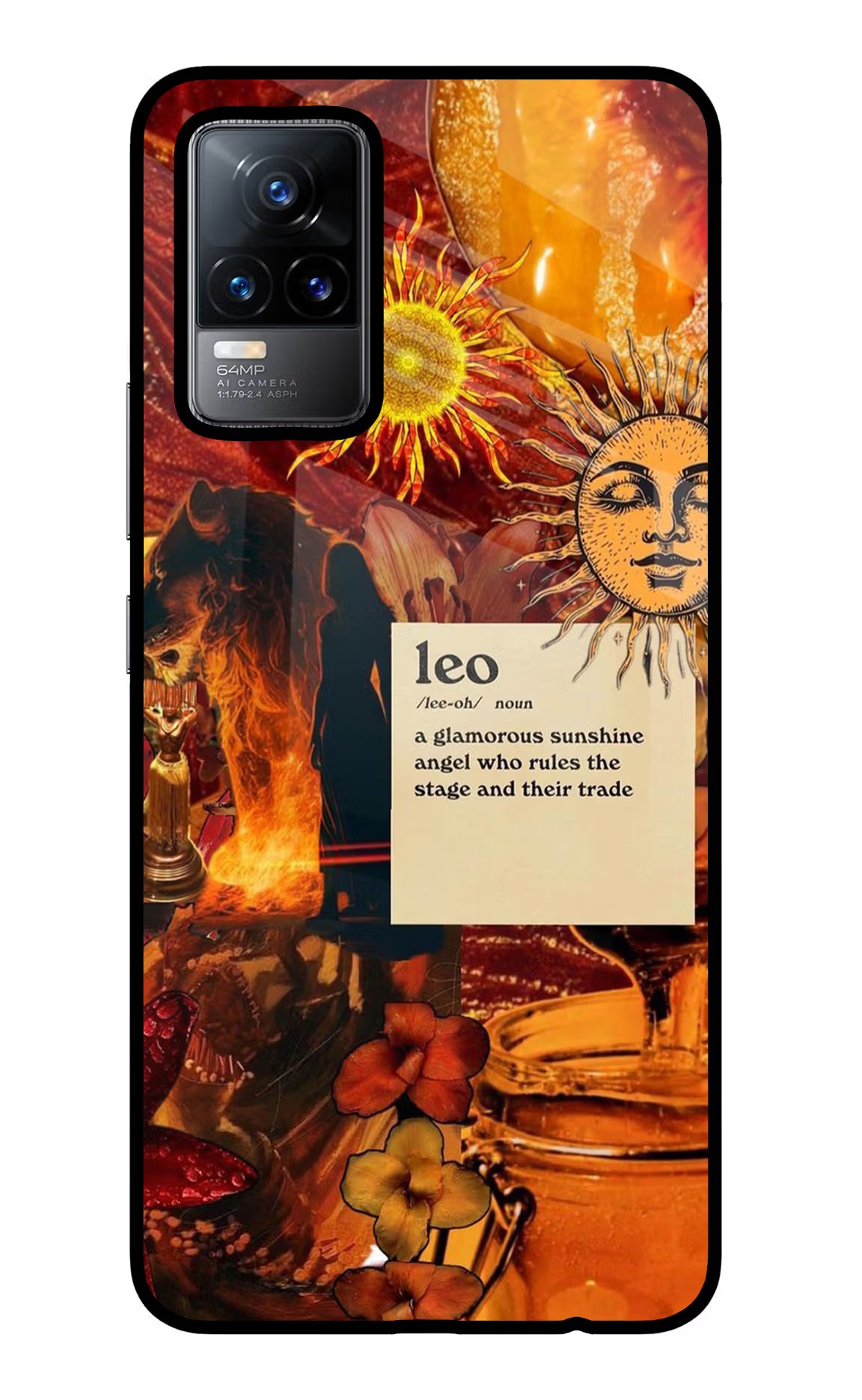 Leo Zodiac Vivo Y73/V21E 4G Glass Case