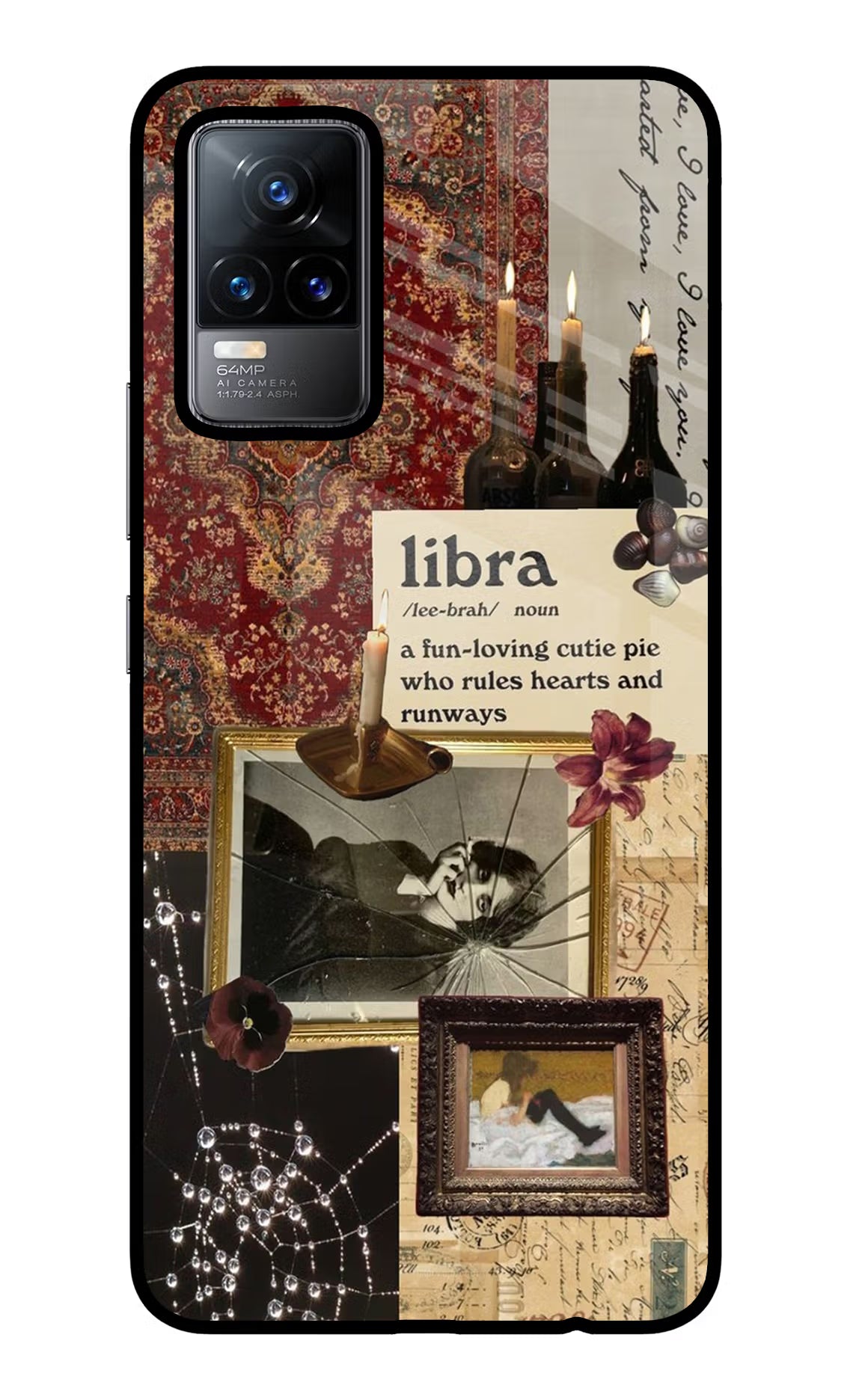 Libra Zodiac Vivo Y73/V21E 4G Glass Case Back Cover by Casekaro