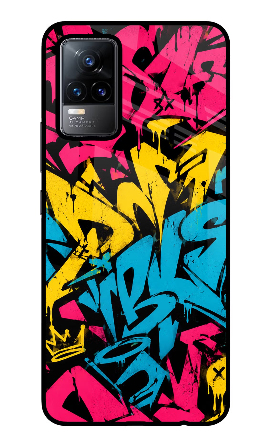 Graffiti Vibe Vivo Y73/V21E 4G Glass Case