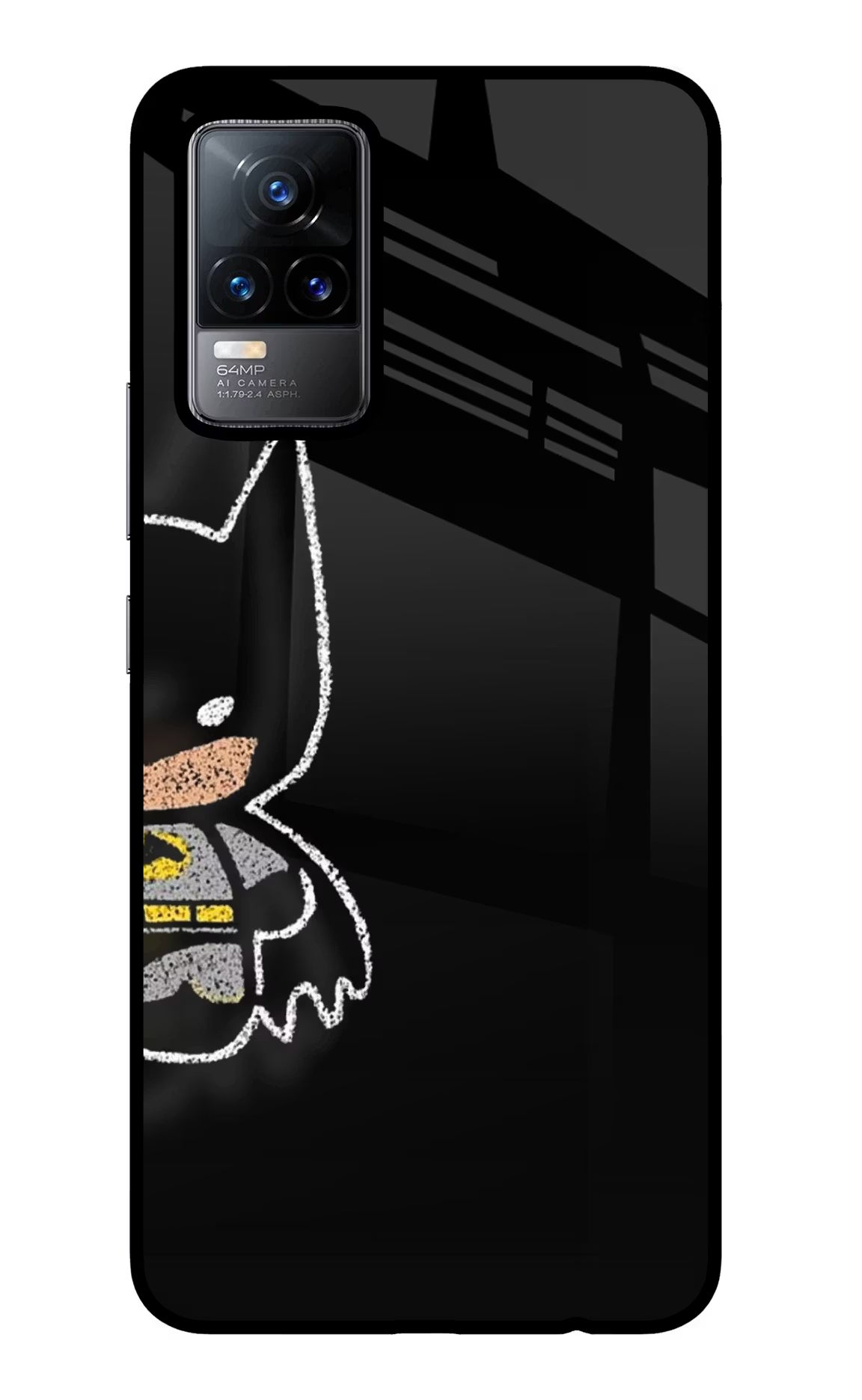 Bat Kitty Vivo Y73/V21E 4G Glass Case Back Cover by Casekaro
