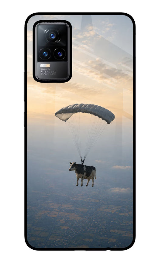 Skydiving Cow Vivo Y73/V21E 4G Glass Case