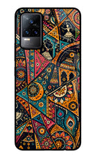 Folk Print Vivo Y73/V21E 4G Glass Case