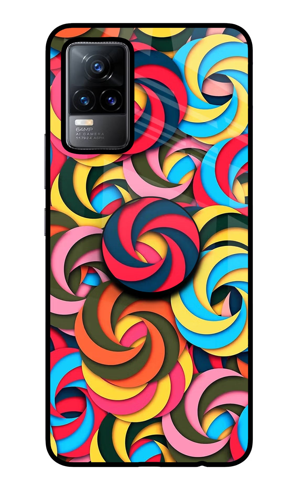 Spiral Pattern Vivo Y73/V21E 4G Pop Case by Casekaro