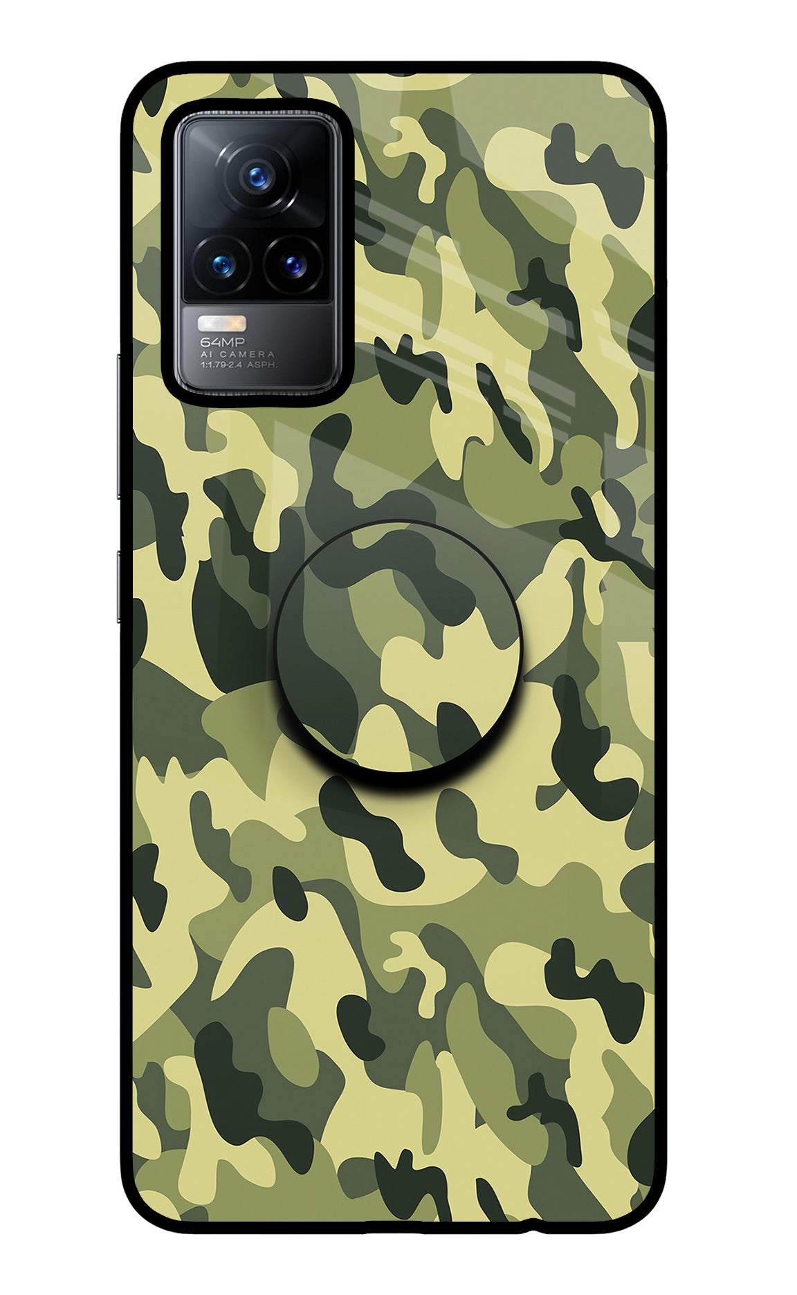 Camouflage Vivo Y73/V21E 4G Glass Case