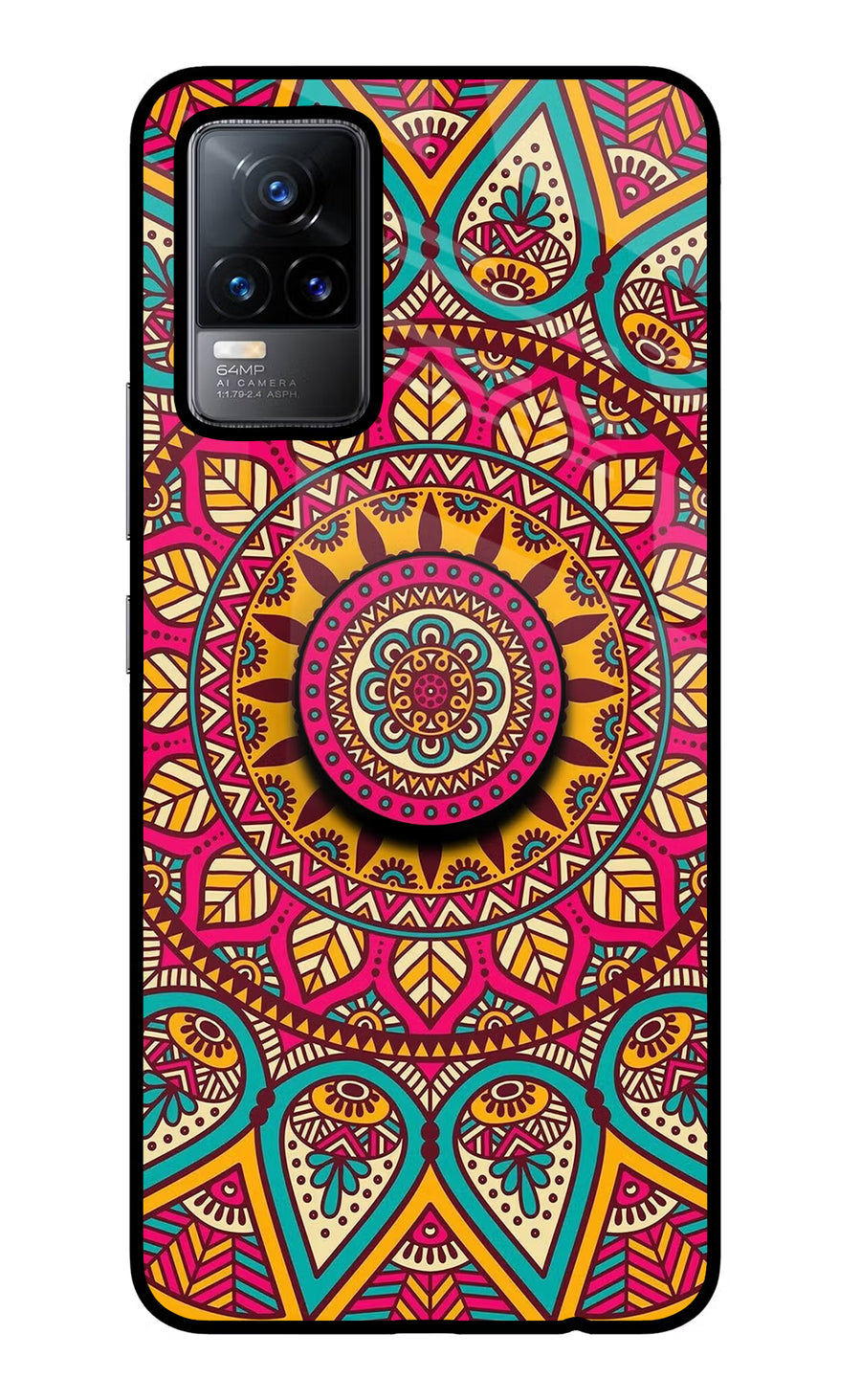 Mandala Vivo Y73/V21E 4G Pop Case, Glass case