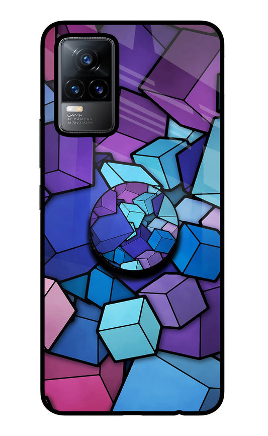 Cubic Abstract Vivo Y73/V21E 4G Glass Case