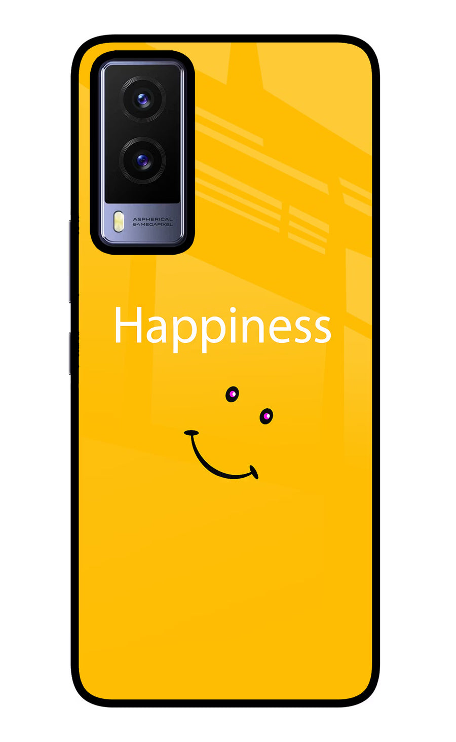 Happiness With Smiley Vivo V21E 5G Back Cover, Glass case