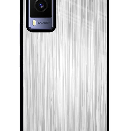 Wooden Grey Texture Vivo V21E 5G Glass Case Back Cover by Casekaro