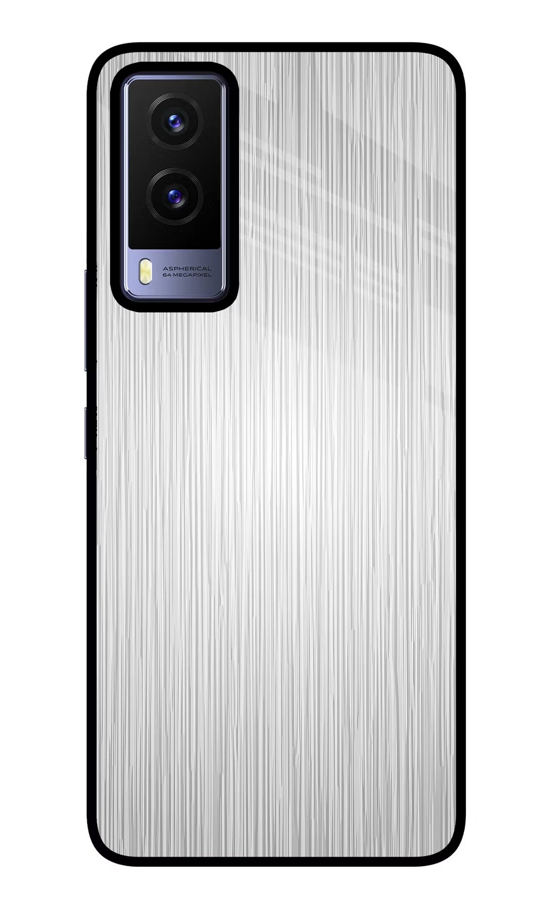 Wooden Grey Texture Vivo V21E 5G Glass Case Back Cover by Casekaro