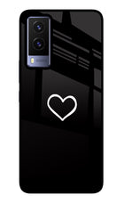 Heart Vivo V21E 5G Glass Case Back Cover by Casekaro