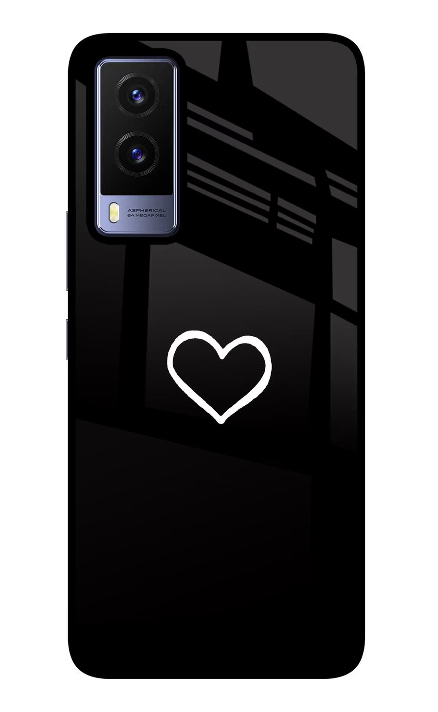 Heart Vivo V21E 5G Back Cover, Glass case