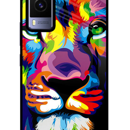 Lion Vivo V21E 5G Glass Case Back Cover by Casekaro