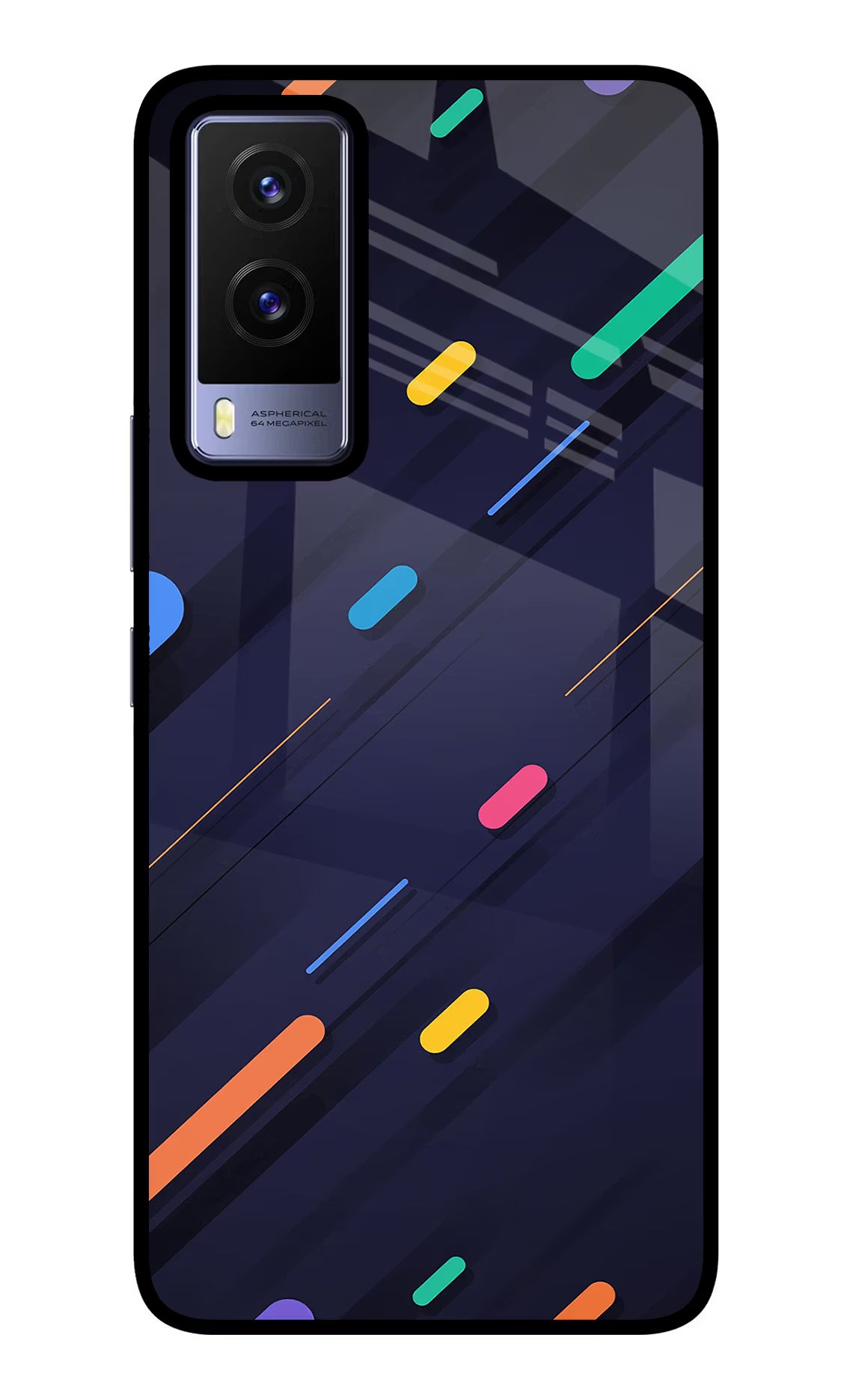 Abstract Design Vivo V21E 5G Glass Case Back Cover by Casekaro