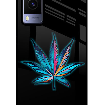 Weed Vivo V21E 5G Glass Case Back Cover by Casekaro