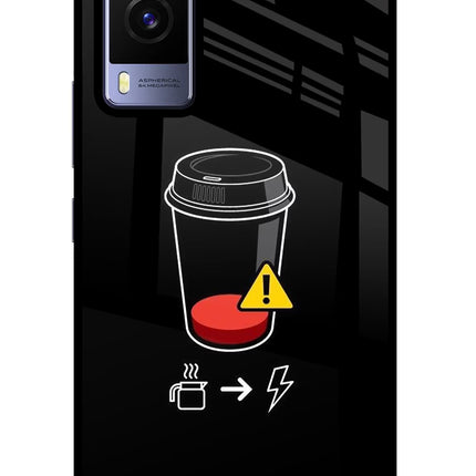 Coffee Vivo V21E 5G Glass Case Back Cover by Casekaro