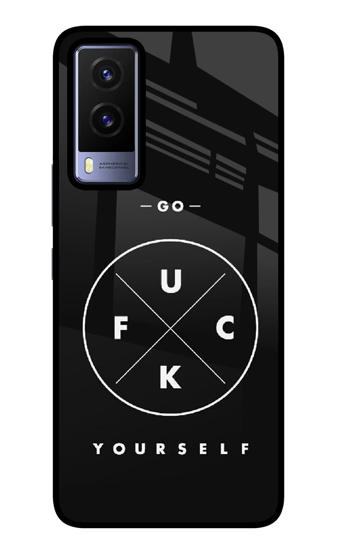 Go Fuck Yourself Vivo V21E 5G Glass Case Back Cover by Casekaro