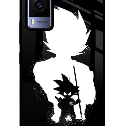 Goku Shadow Vivo V21E 5G Glass Case Back Cover by Casekaro