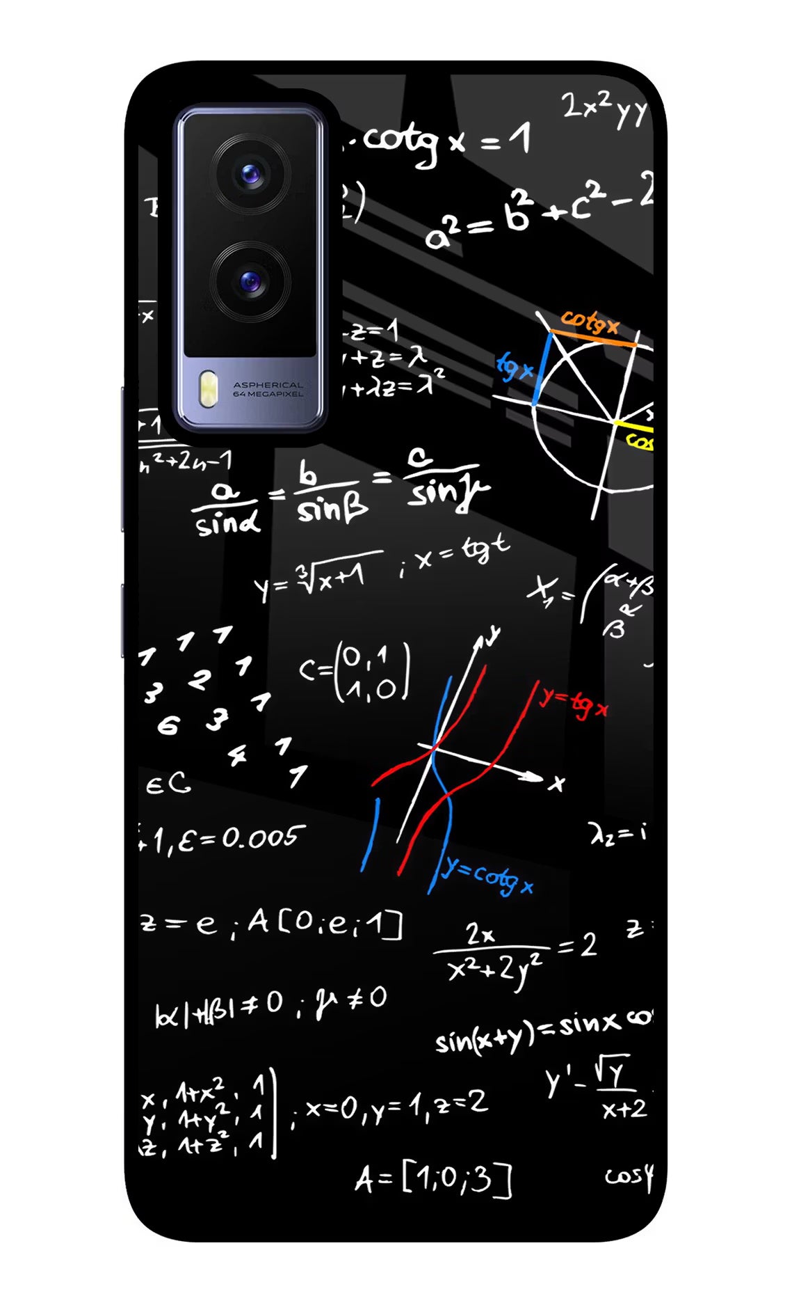Mathematics Formula Vivo V21E 5G Glass Case Back Cover by Casekaro