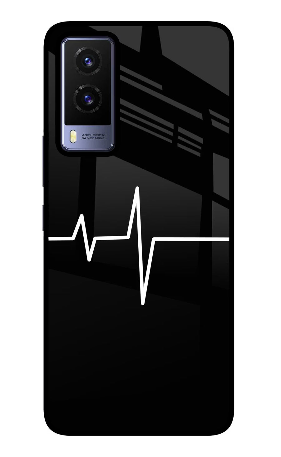 Heart Beats Vivo V21E 5G Back Cover, Glass case