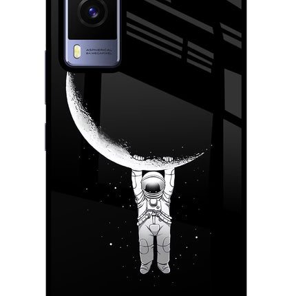 Moon Space Vivo V21E 5G Glass Case Back Cover by Casekaro