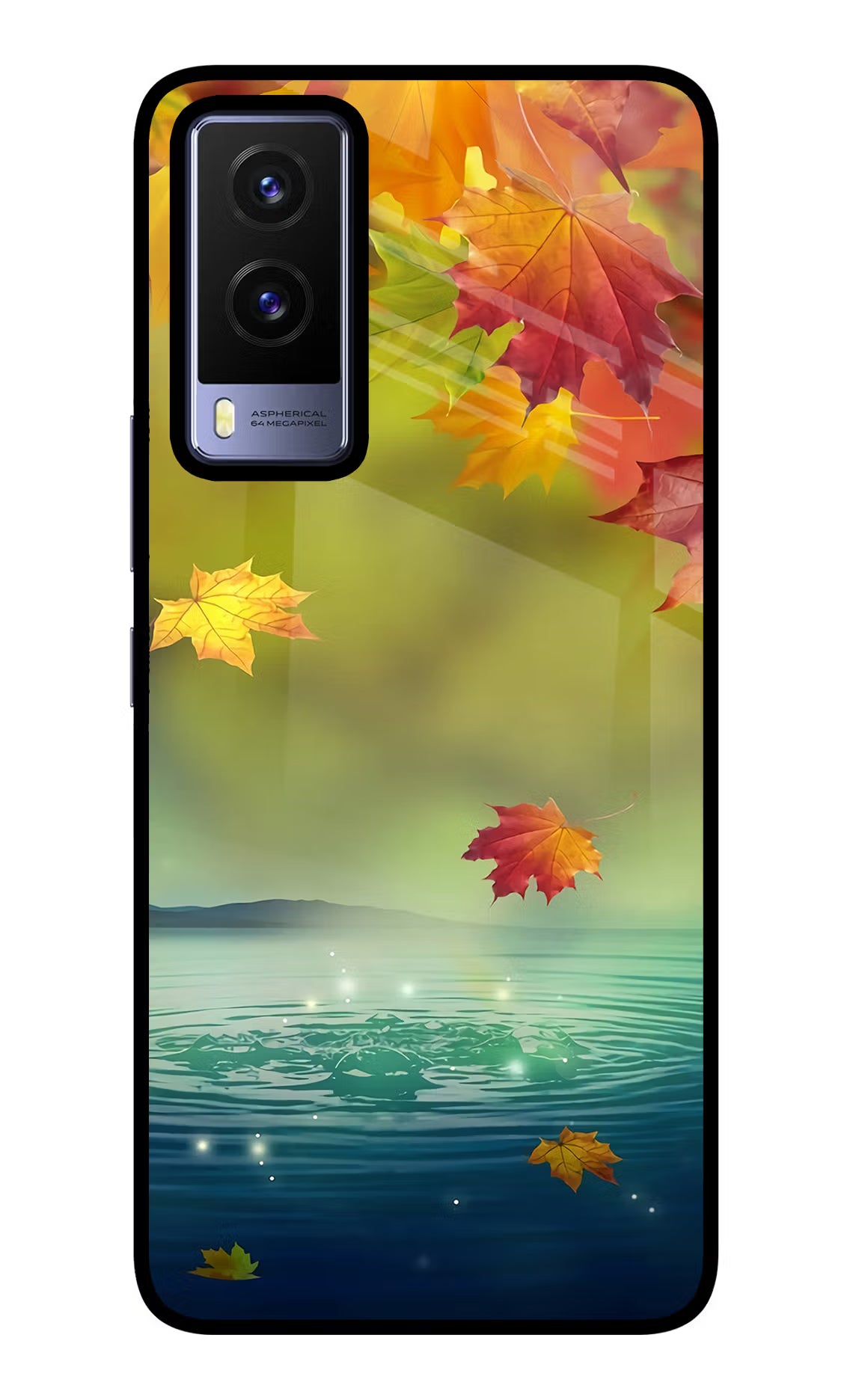 Flowers Vivo V21E 5G Glass Case Back Cover by Casekaro