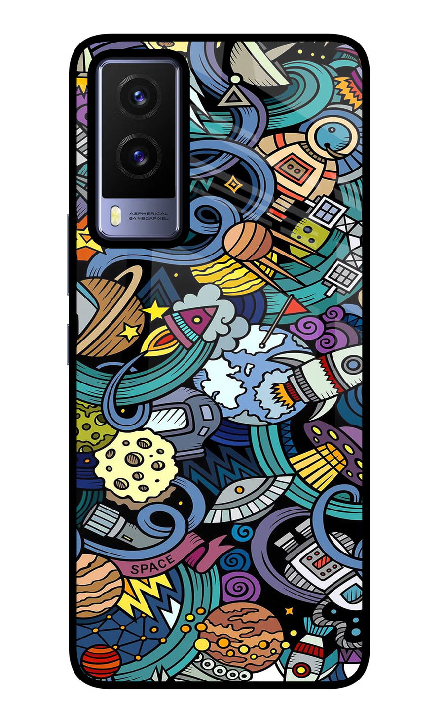 Space Abstract Vivo V21E 5G Back Cover, Glass case