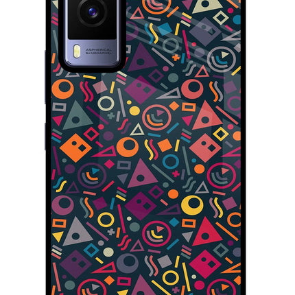 Geometric Abstract Vivo V21E 5G Glass Case Back Cover by Casekaro