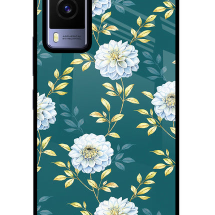 Flowers Vivo V21E 5G Glass Case Back Cover by Casekaro