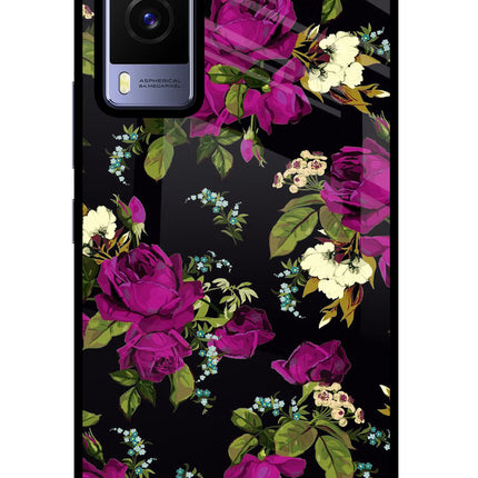 Flowers Vivo V21E 5G Glass Case Back Cover by Casekaro