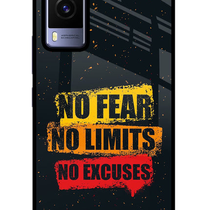 No Fear No Limits No Excuse Vivo V21E 5G Glass Case Back Cover by Casekaro