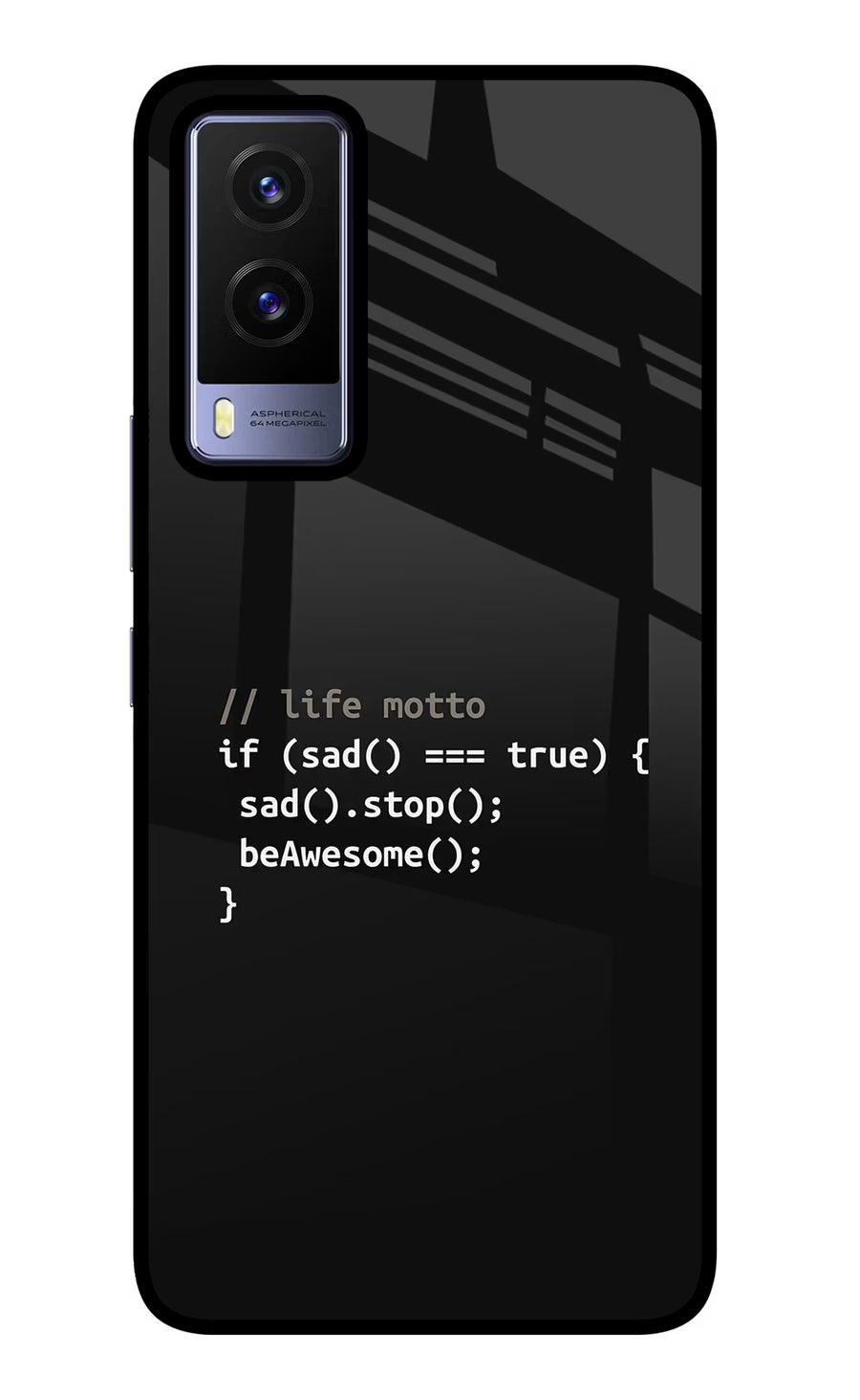 Life Motto Code Vivo V21E 5G Back Cover, Glass case