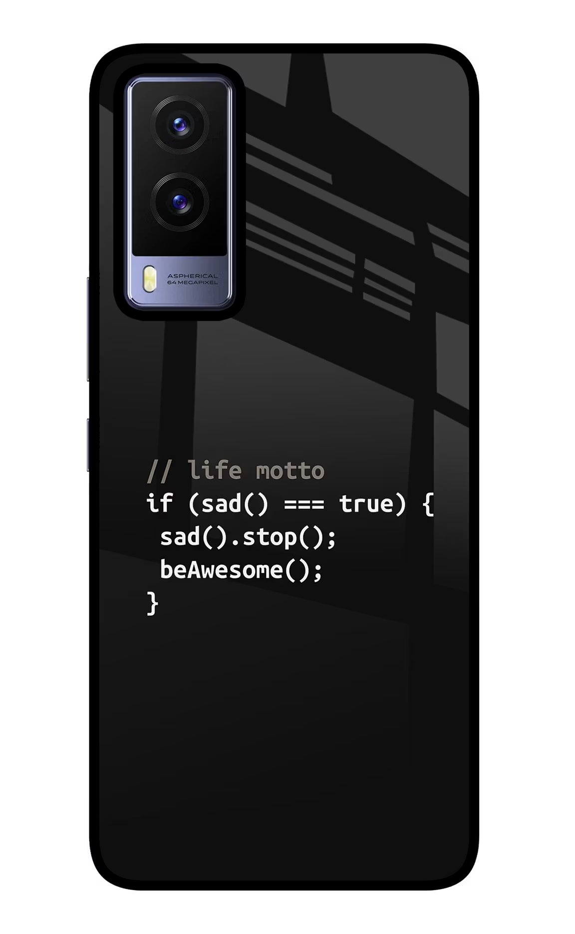 Life Motto Code Vivo V21E 5G Glass Case