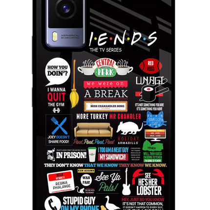 FRIENDS Vivo V21E 5G Glass Case Back Cover by Casekaro