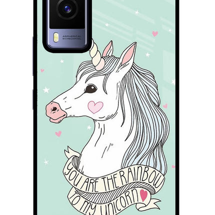 Unicorn Wallpaper Vivo V21E 5G Glass Case Back Cover by Casekaro