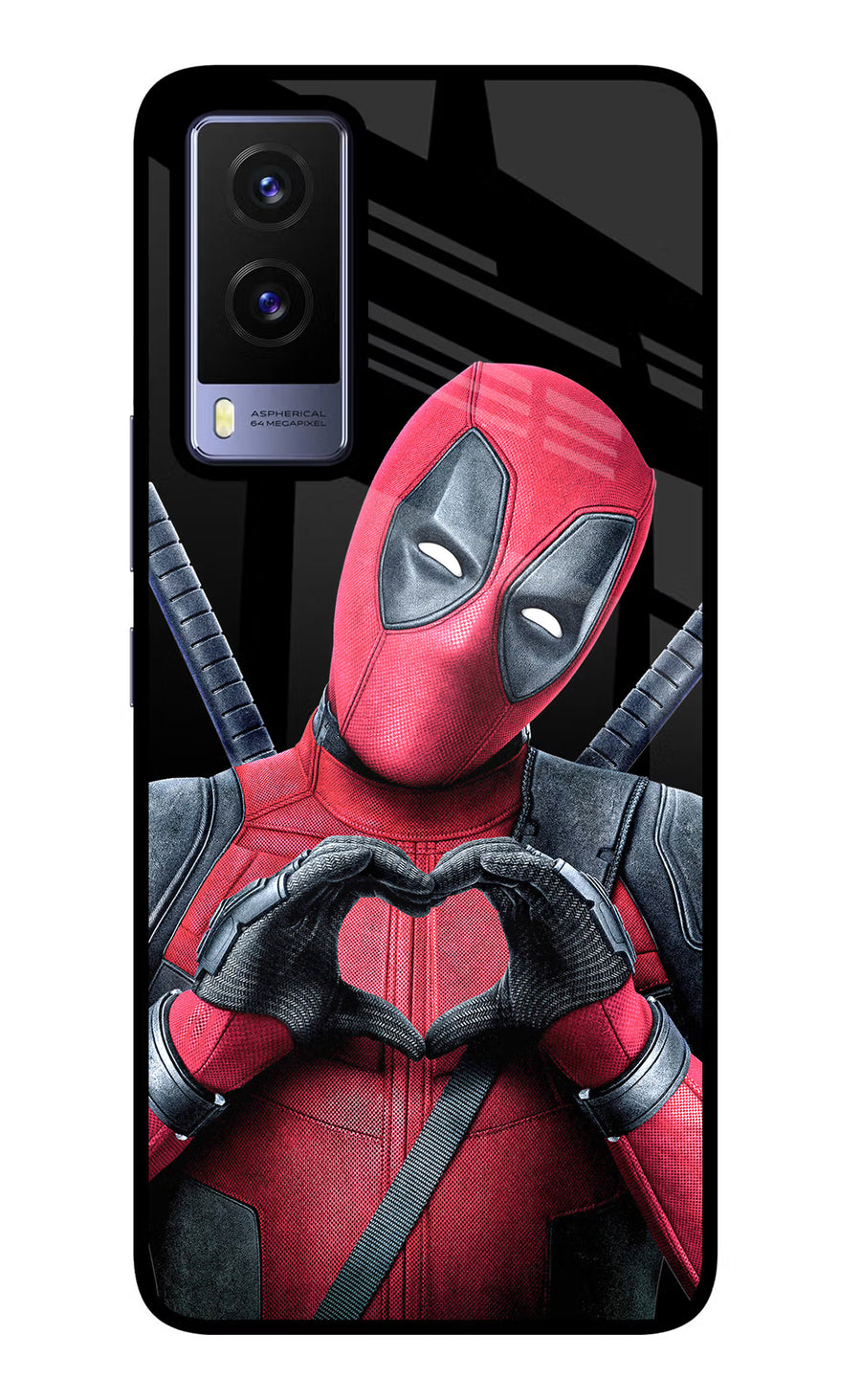 Deadpool Vivo V21E 5G Back Cover, Glass case