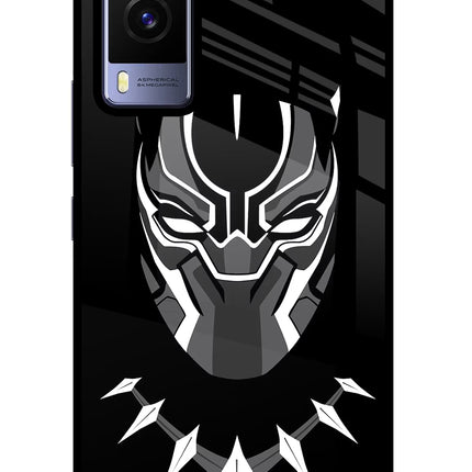 Black Panther Vivo V21E 5G Glass Case Back Cover by Casekaro