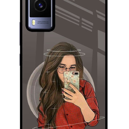Selfie Queen Vivo V21E 5G Glass Case Back Cover by Casekaro