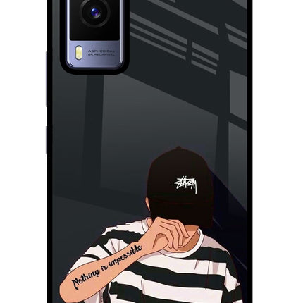 Aesthetic Boy Vivo V21E 5G Glass Case Back Cover by Casekaro