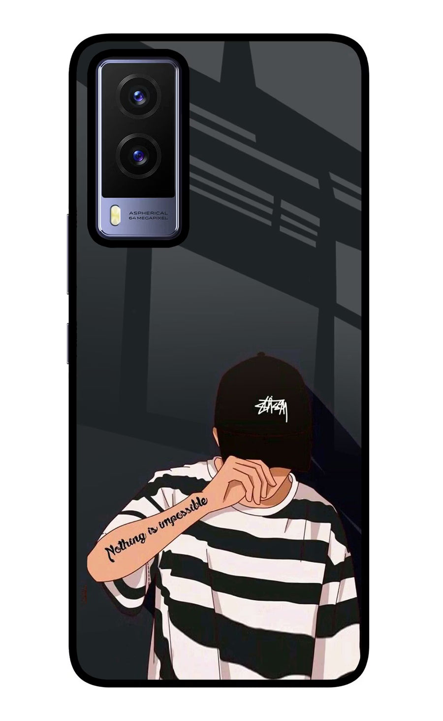 Aesthetic Boy Vivo V21E 5G Back Cover, Glass case