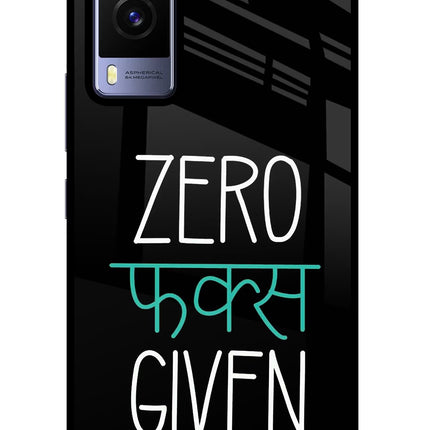 Zero Fucks Given Vivo V21E 5G Glass Case Back Cover by Casekaro